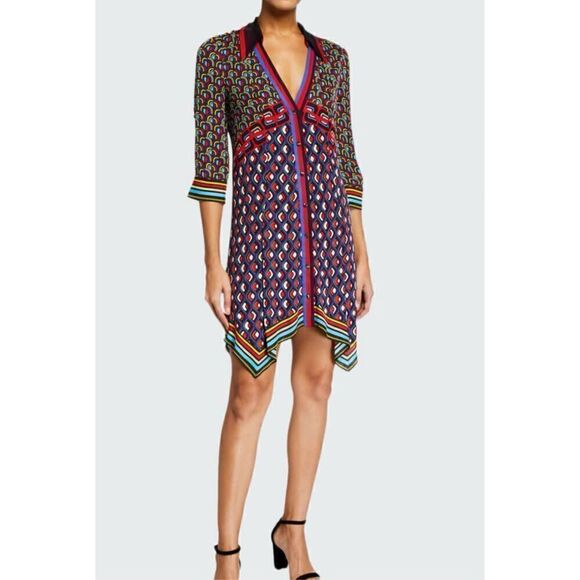 Alice + Olive Conner Handkerchief Shirt Dress Size Small  NEW - Picture 2 of 9